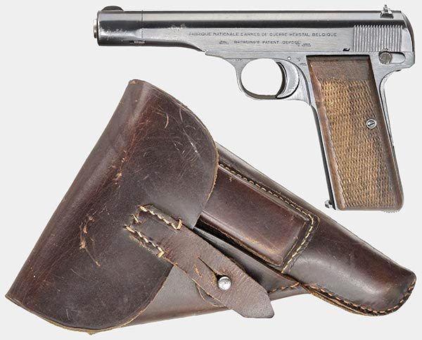 Pistola FN, M1922 de oficial de la LW con su Funda