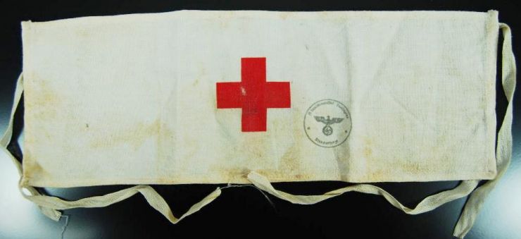 Waffen SS/ Brazalete de Sanitario con Sello de Unidad de Stalingrado