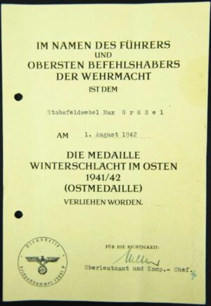 WH/ Concesión de la Medalla de Rusia 1841/42