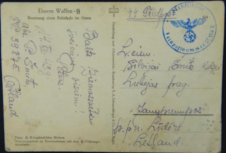 Waffen SS/ Foto Postal Circulada
