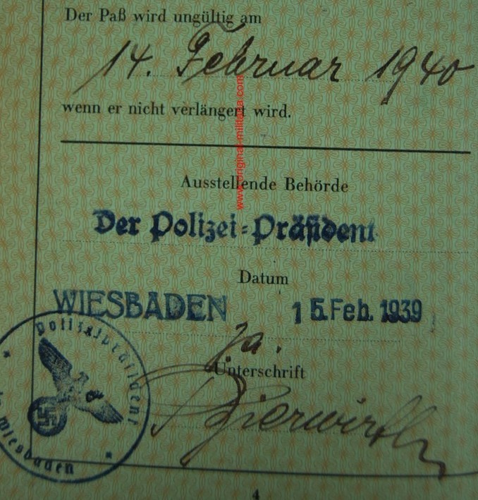Pasaporte Alemán Marcado "Judenstempel" para un Medico Judío de 1939