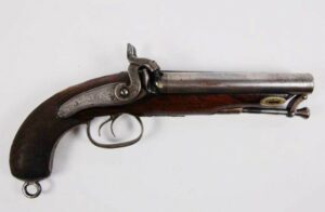 Pistola Militar Inglesa de Percusión de Doble Cañón