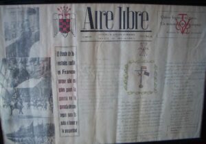 Lamina manuscrita enmarcada de época de campamentos del frente de juventudes.