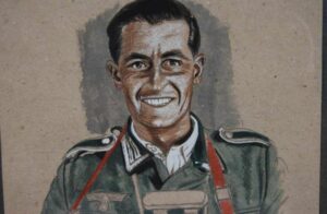 Wehrmacht/ Heer, Original Drawing of an Infantry NCO, mixed media