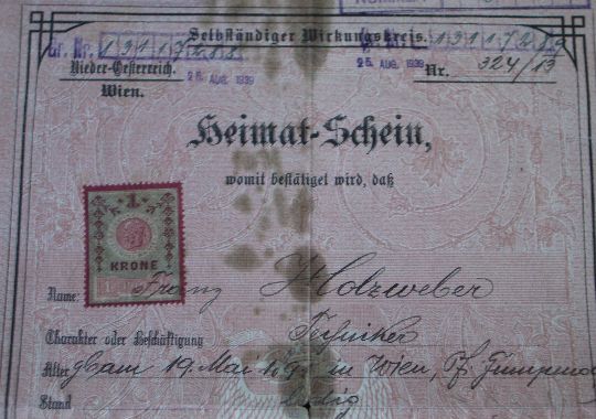 Certificado Alemán ww1.