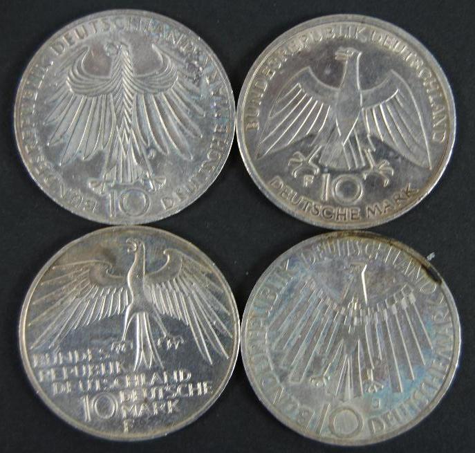 Cuatro Monedas de Plata de los Juegos Olímpicos de 1972