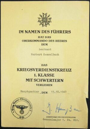 KVK Award 1st Class, "1.Pz.Div"