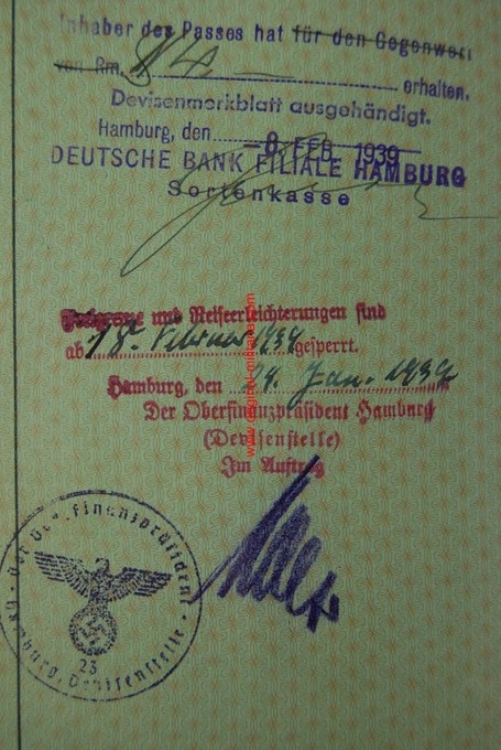 Pasaporte Alemán para un Ciudadano Judio Marcado "J" de 1938