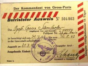 Pase Temporal "Der kommandant von Gross-Paris"