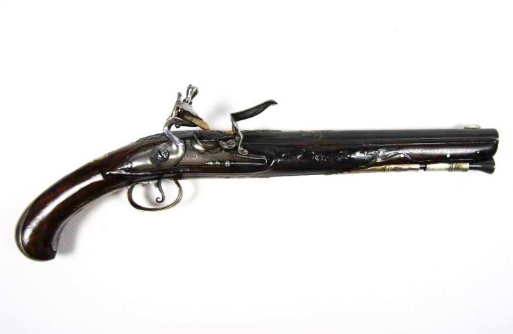 Pistola Italiana de Pedernal" Circa 1700  Firmada "Bigoni"