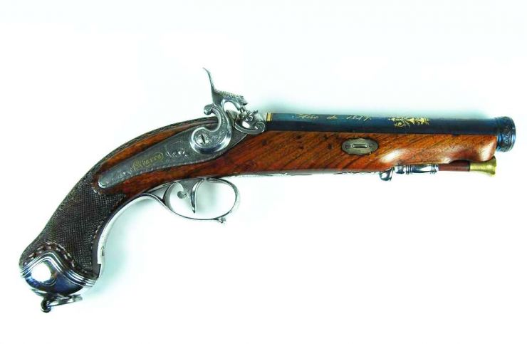 Pistola Española de  Percusión de "Baltasar Ibarra" Placencia, 1847