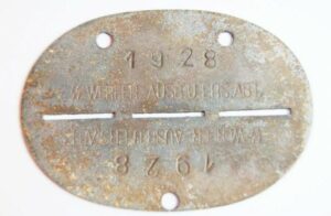 Waffen SS, Placa de Indentificación de un Miembro de una Batería de Cohetes