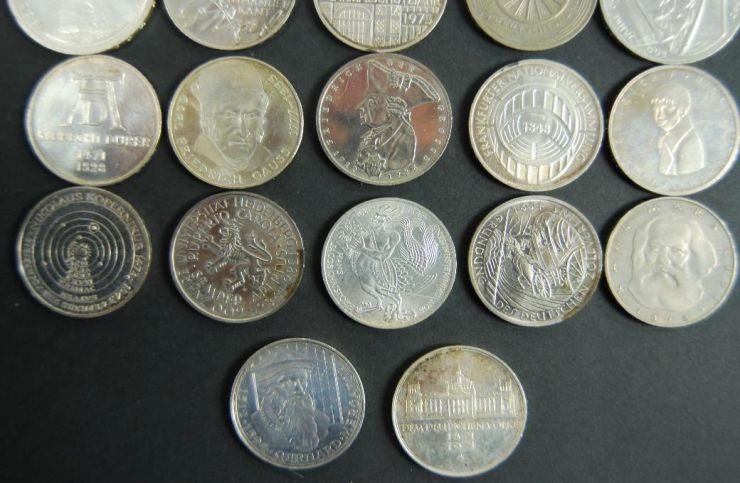 22 Monedas de Plata de la "Bundesrepublic"
