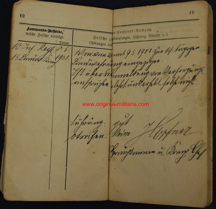Pasaporte Militar de Soldado Prusiano del 13 Regimiento de Infantería