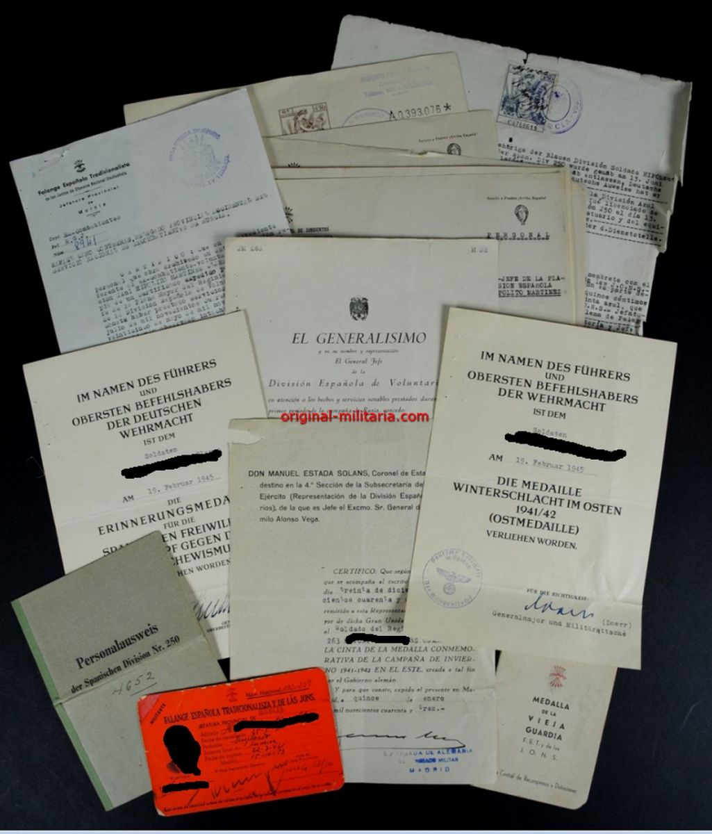 WH/DA, Personalausweis, Concesiones y 17 Documentos de un Soldado del "Rgt. 263, Vierna"
