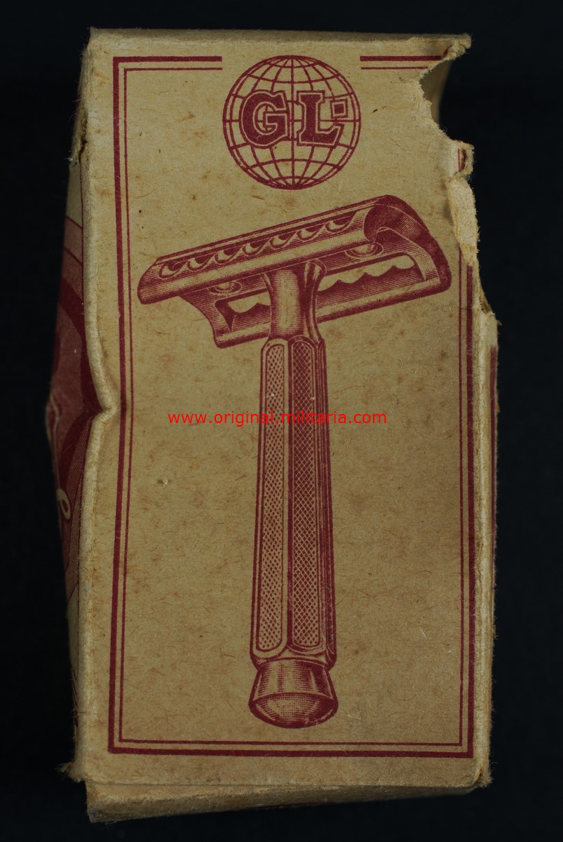 WH/ Caja de Cartón con Maquinilla de Afeitar "Globus", 1943