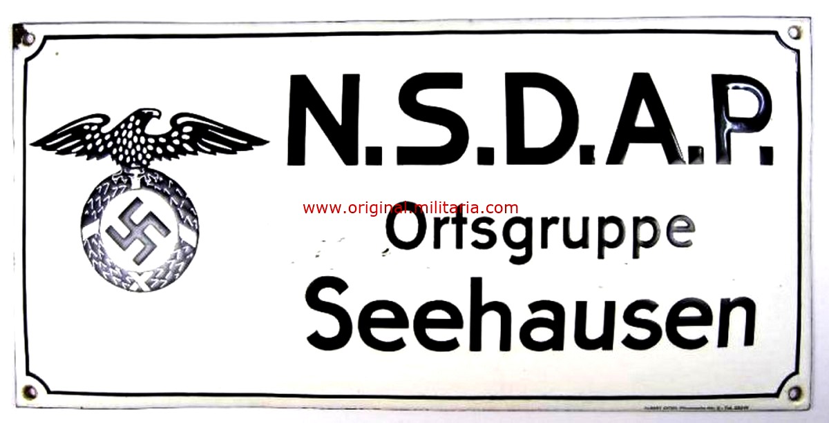 NSDAP/ Placa Esmaltada del Grupo Local Seehausen