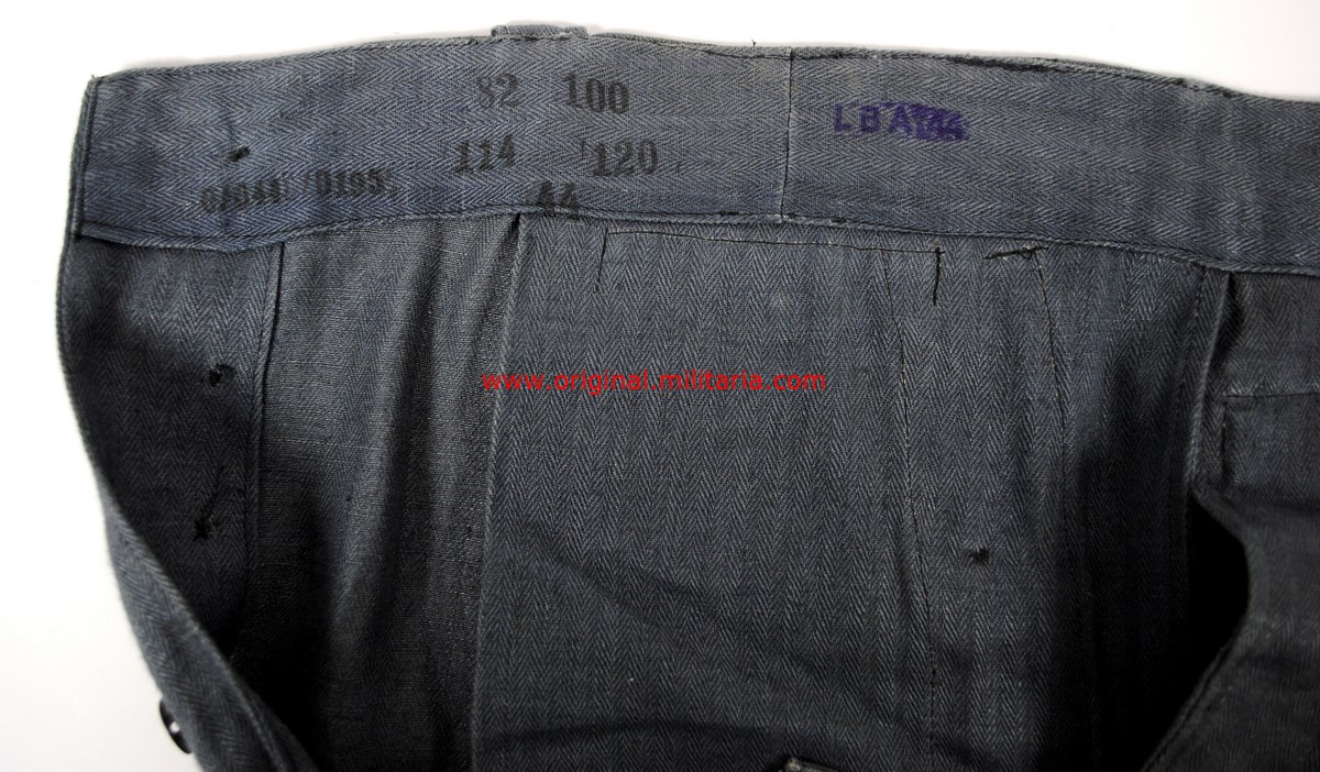 LW/ Pantalones M40 de Combate Color Azul en HBT Marcados "L.B.A. 1944"