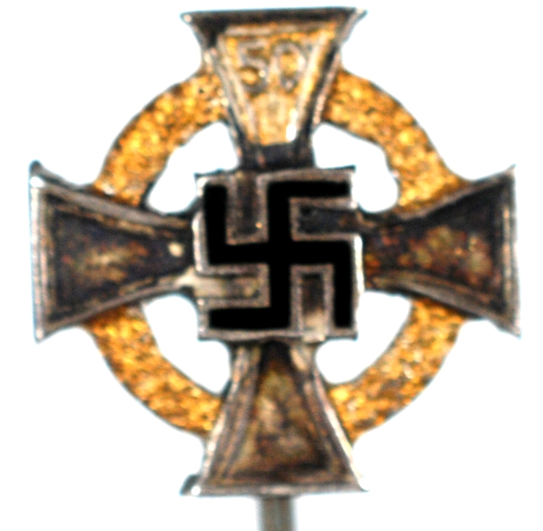 NSDAP/ Alfiler con la Miniatura de la Condecoración por 50 años de Servicios Leales