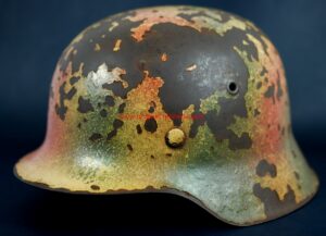 Wehrmacht/Heer, M42 Three tone Camo Normandie Helmet. EX- Afrikakorps