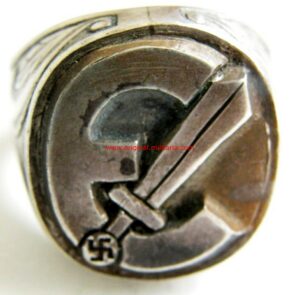 Waffen SS/ Anillo en plata "935" de la "XX División de Granaderos de Estonios"