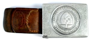 RAD/ Early EM/NCO's Aluminum Belt buckle with Leather Tab, 1938