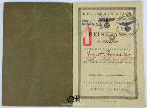 Histórico Pasaporte Alemán Marcado «Judenstempel» de 1938