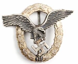 Luftwaffe/ Early Pilot’s Badge by the Rare Maker Brüder AG Schneider, Wien whit Name