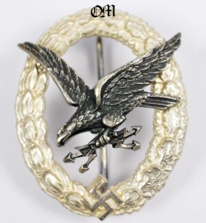 Luftwaffe/ Insignia de Operador de Radio y Artillero Aéreo de "FW Assmann & Sohne·