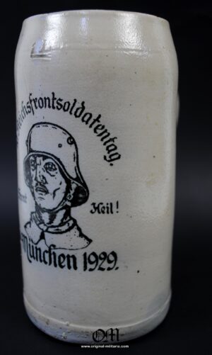 Freikorps/ Jarra Conmemorativa de Cerámica de 1L para Cerveza, Múnich, 1929.