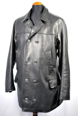 Kriegsmarine/ REPRODUCCION de Chaquetón Tres-cuartos de Suave Cuero para Oficiales de Submarinos.
