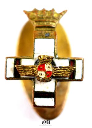 Lapel Miniature of the Cross 1st Class of Air Merit with White Badge. Pensioner. Franco period