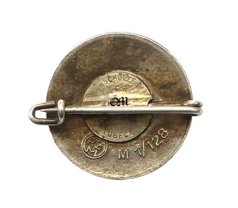 3er Tipo de Insignia de Miembro del NSDAP. E. Schmidhaussler RZM M1/128 y Paul Schulze & Co Lübeck - Imagen 3