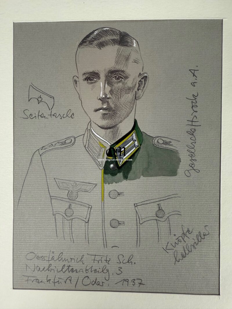 Wehrmacht/ Boceto original en Técnica Mixta de «Werner Horn» - Imagen 2