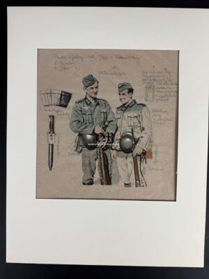 Original Sketch on Paper Using a Mixed Media by "Werner Horn"