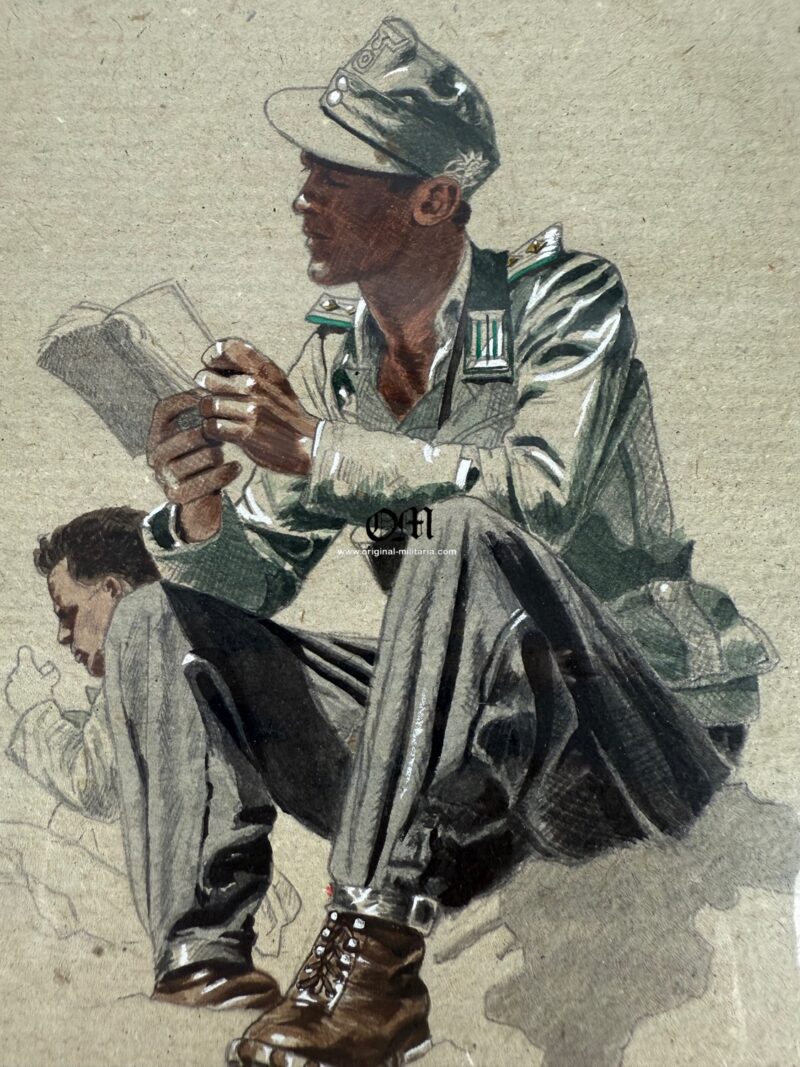 Wehrmacht/ Boceto original en Técnica Mixta de «Werner Horn» - Imagen 3