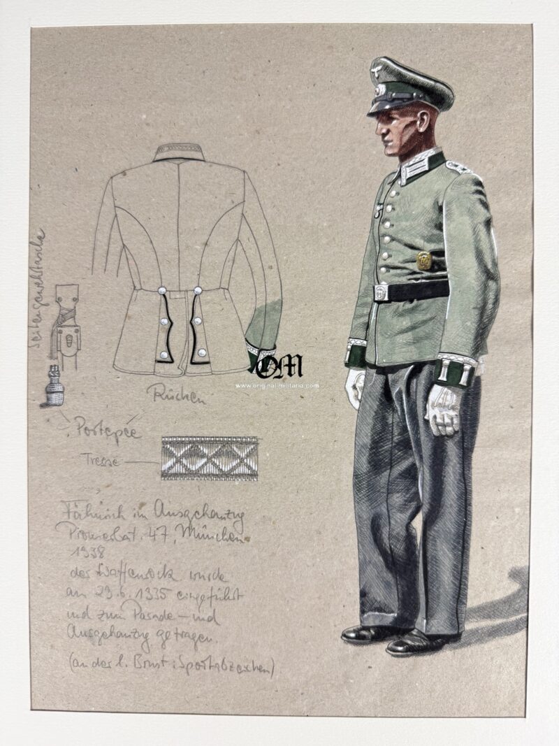Wehrmacht/ Boceto original en Técnica Mixta de «Werner Horn» - Imagen 2