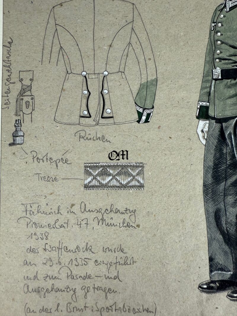 Wehrmacht/ Boceto original en Técnica Mixta de «Werner Horn» - Imagen 4
