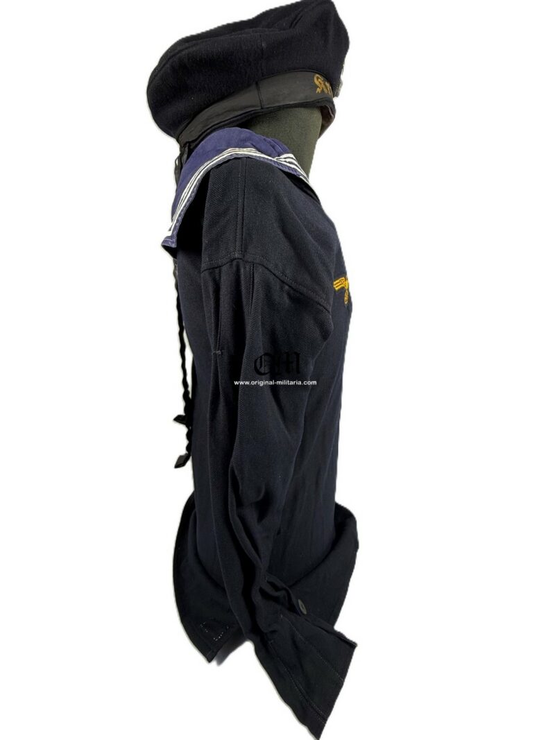 Kriegsmarine Blue Jumper Shirt with Collar Dickie, Named - Image 8