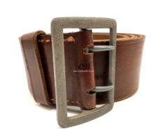 WH/  Brown leather Heer Officer's Double Claw Belt