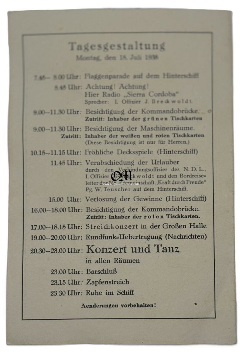 Folleto de 1938 de la Compañía Norddeutscher Lloyd Bremen Promocionando Vacaciones por el Mar - Imagen 3