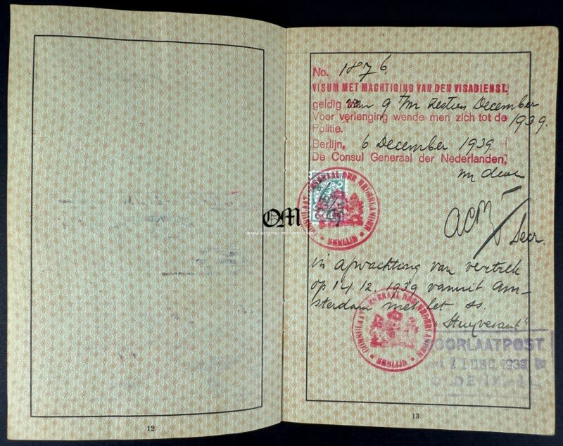 Pasaporte Alemán para un Ciudadano Judío Marcado «J» de Octubre del 1939. Excepcional. - Imagen 9