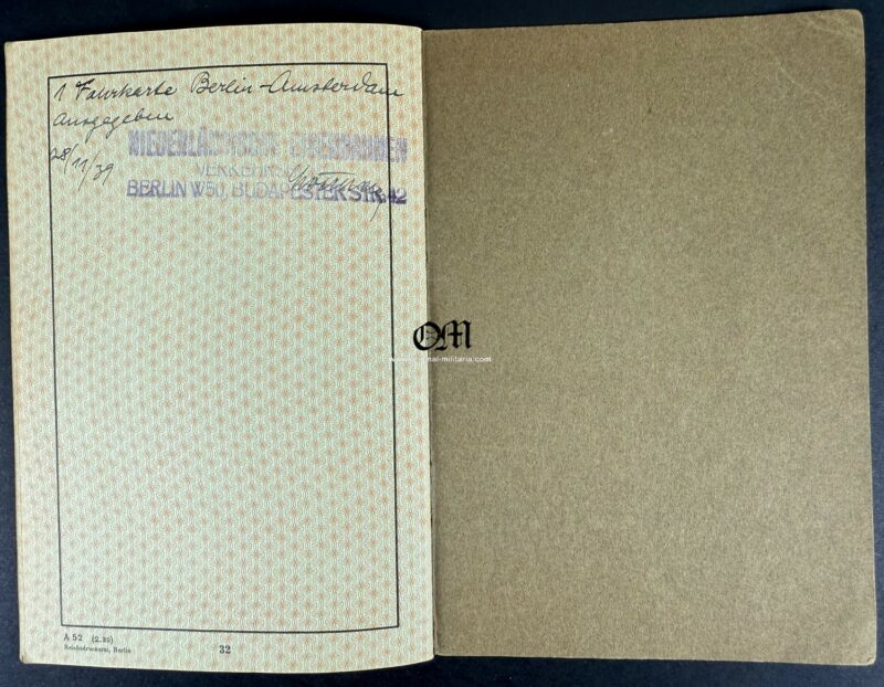 Pasaporte Alemán para un Ciudadano Judío Marcado «J» de Octubre del 1939. Excepcional. - Imagen 10